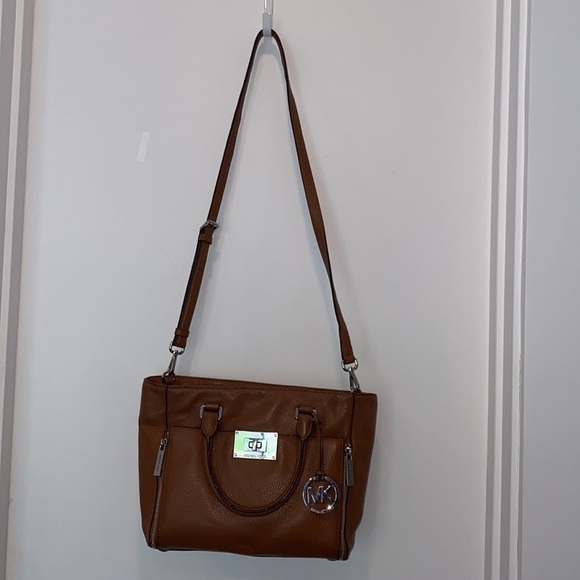 Michael Kors Brown Cognac Leather Sloan Bag Satchel Purse - Picture 2 of 11